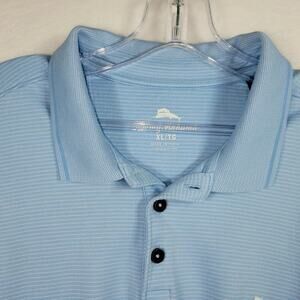 Tommy Bahama Soft Blue Stripe Polo Size XL